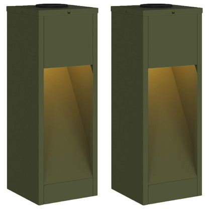 Lucina LED Solare da Percorso 2 pcs Verde oliva