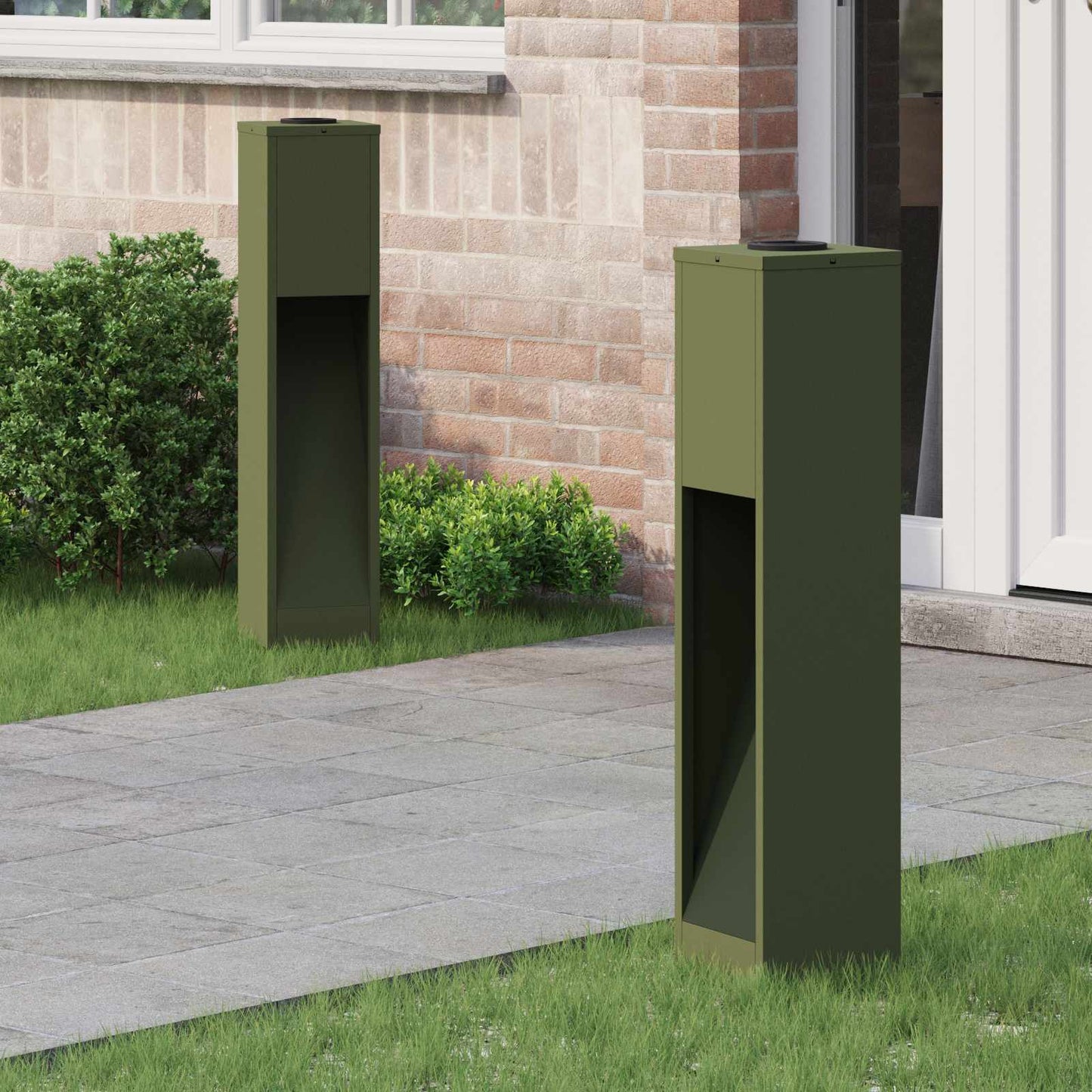 Lucina LED Solare da Percorso 2 pcs Verde oliva