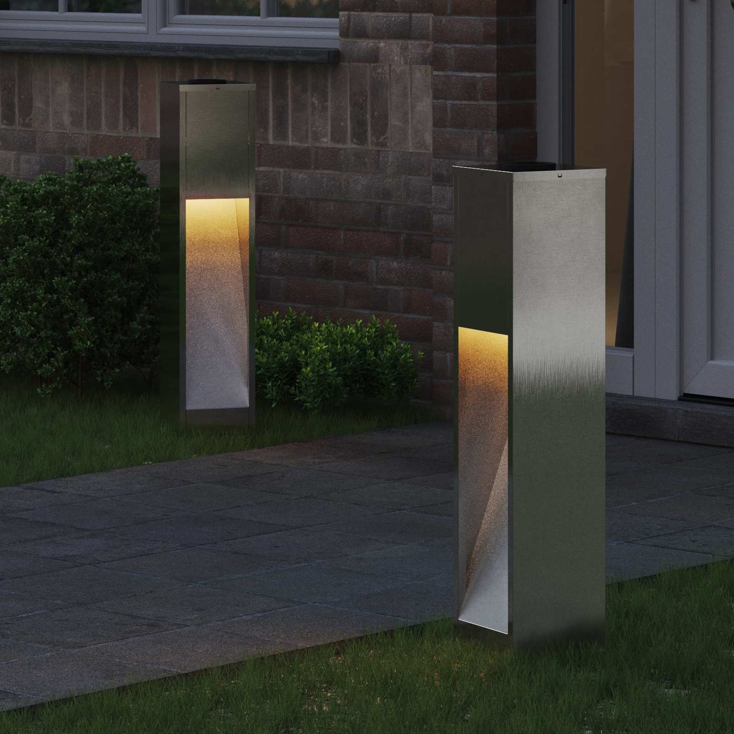 Lucina LED Solare da Percorso 2 pcs Argento
