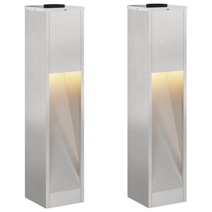 Lucina LED Solare da Percorso 2 pcs Argento
