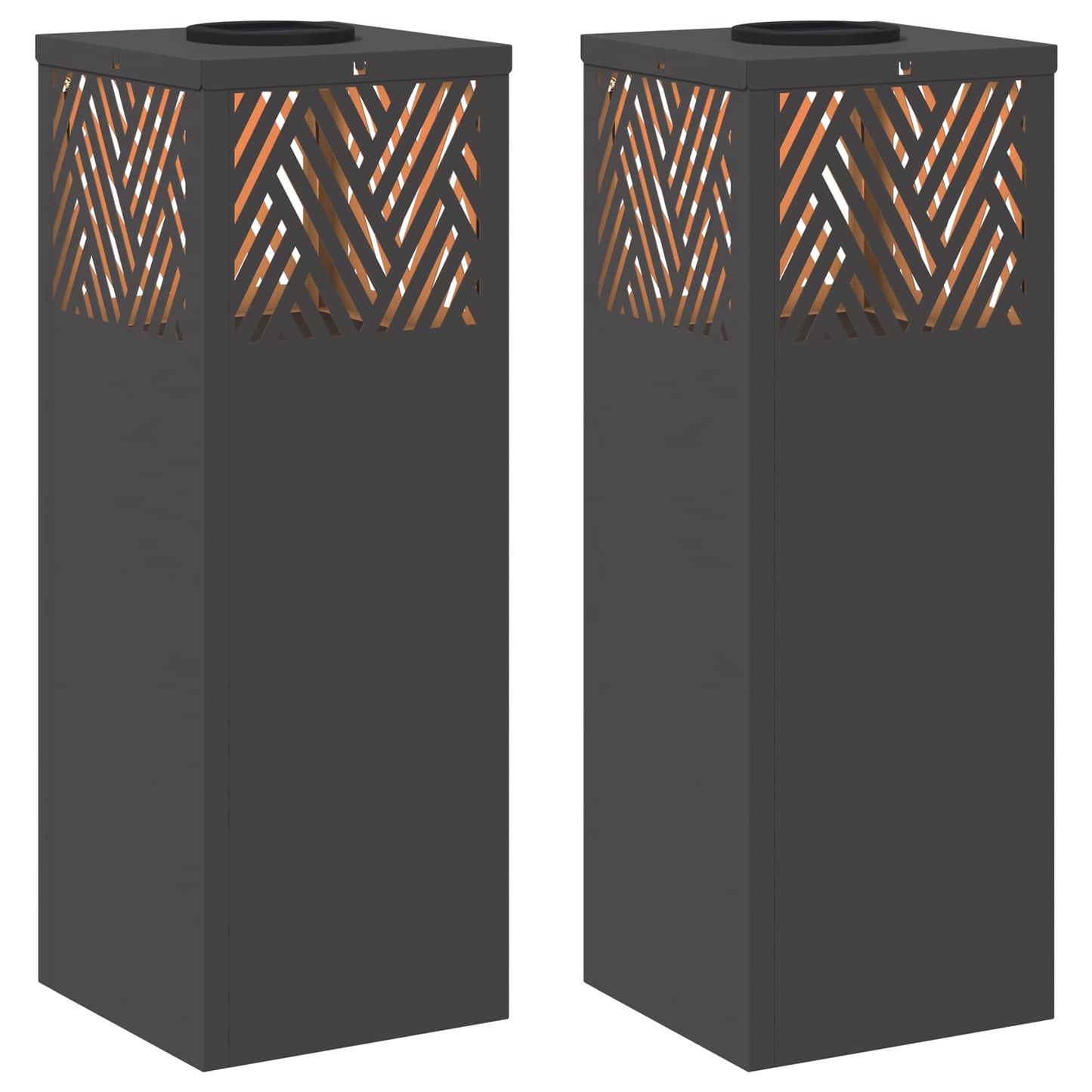 Faro LED solare per sentieri 2 pcs Nero