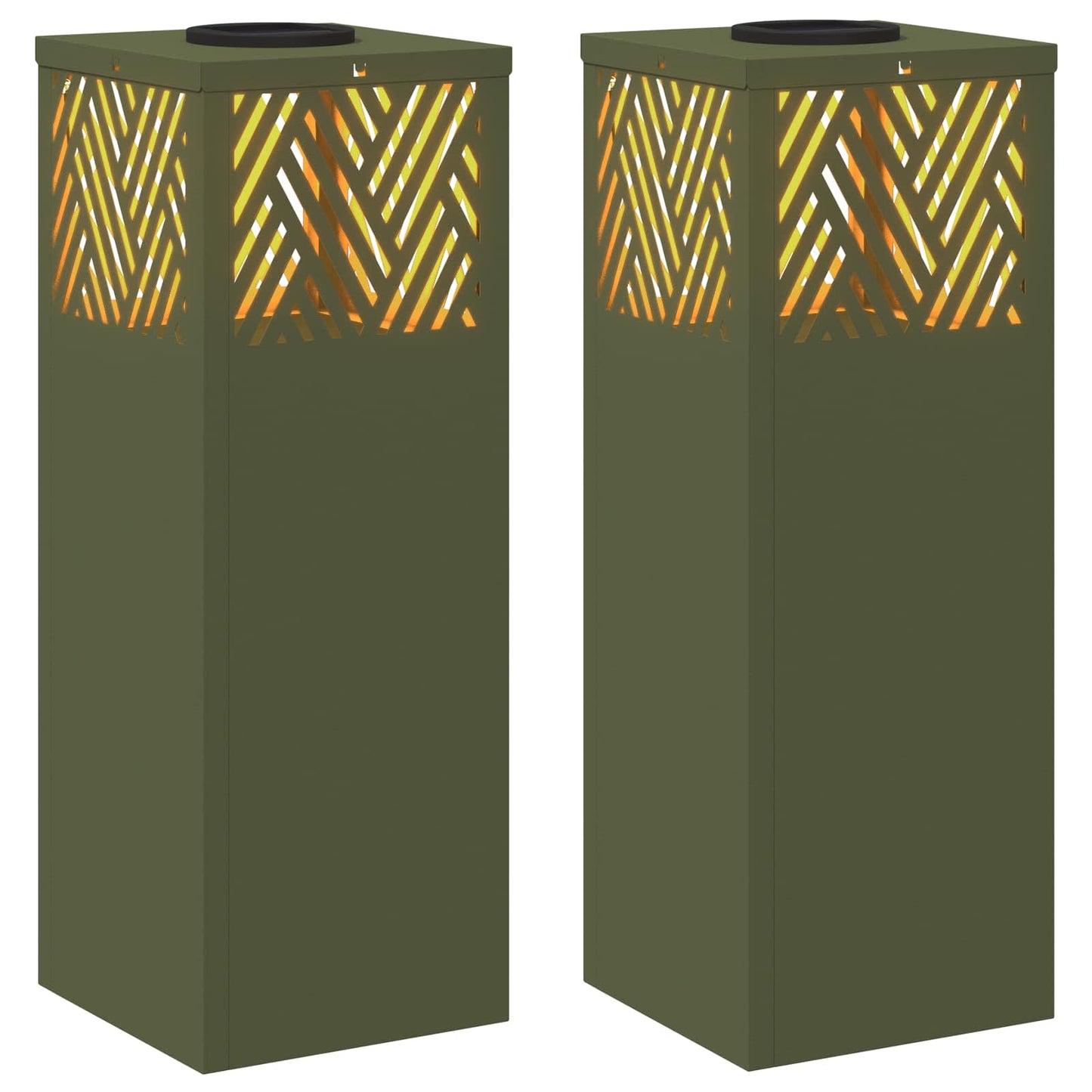 Faro LED solare per sentieri 2 pcs Verde oliva