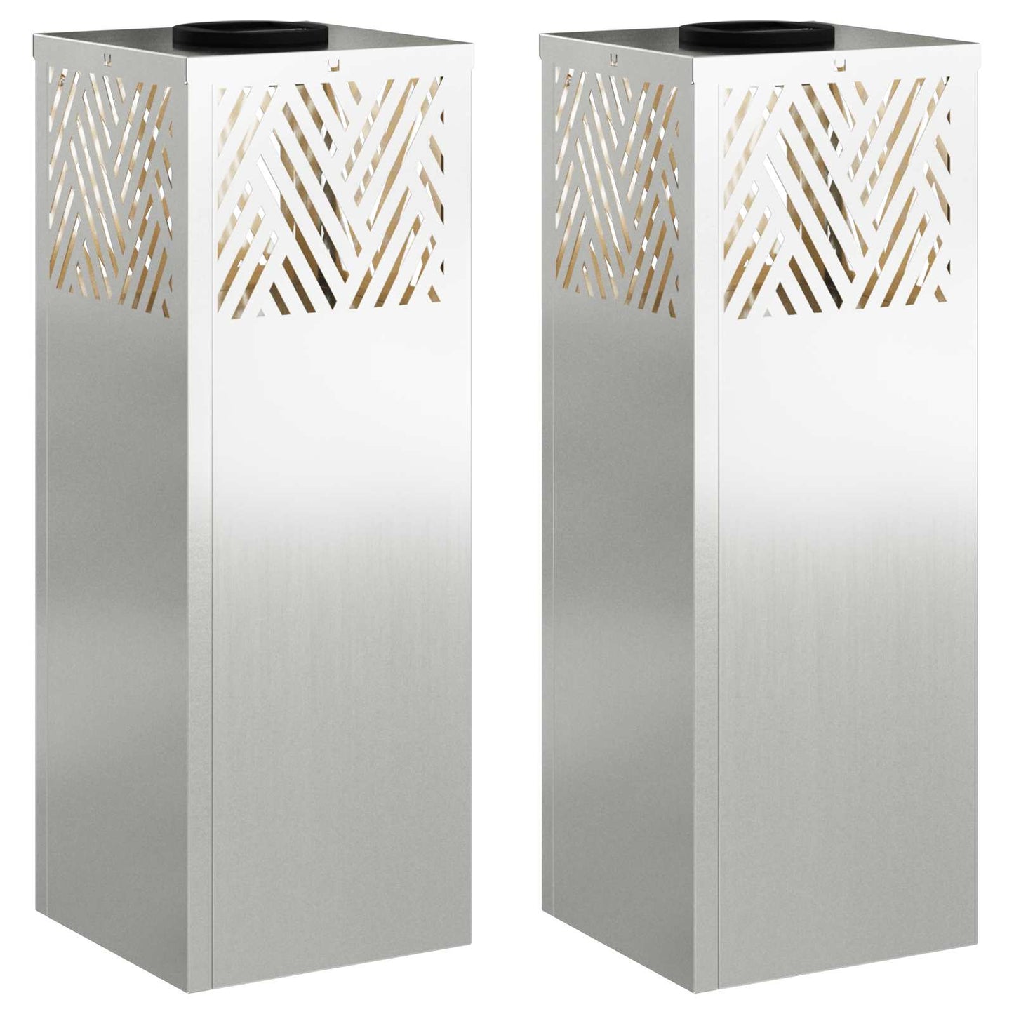 Faro LED solare per sentieri 2 pcs Argento Zincato