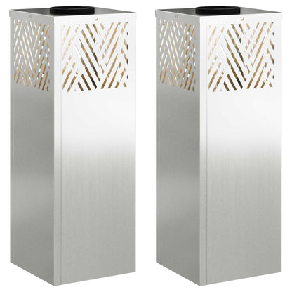 Faro LED solare per sentieri 2 pcs Argento Zincato