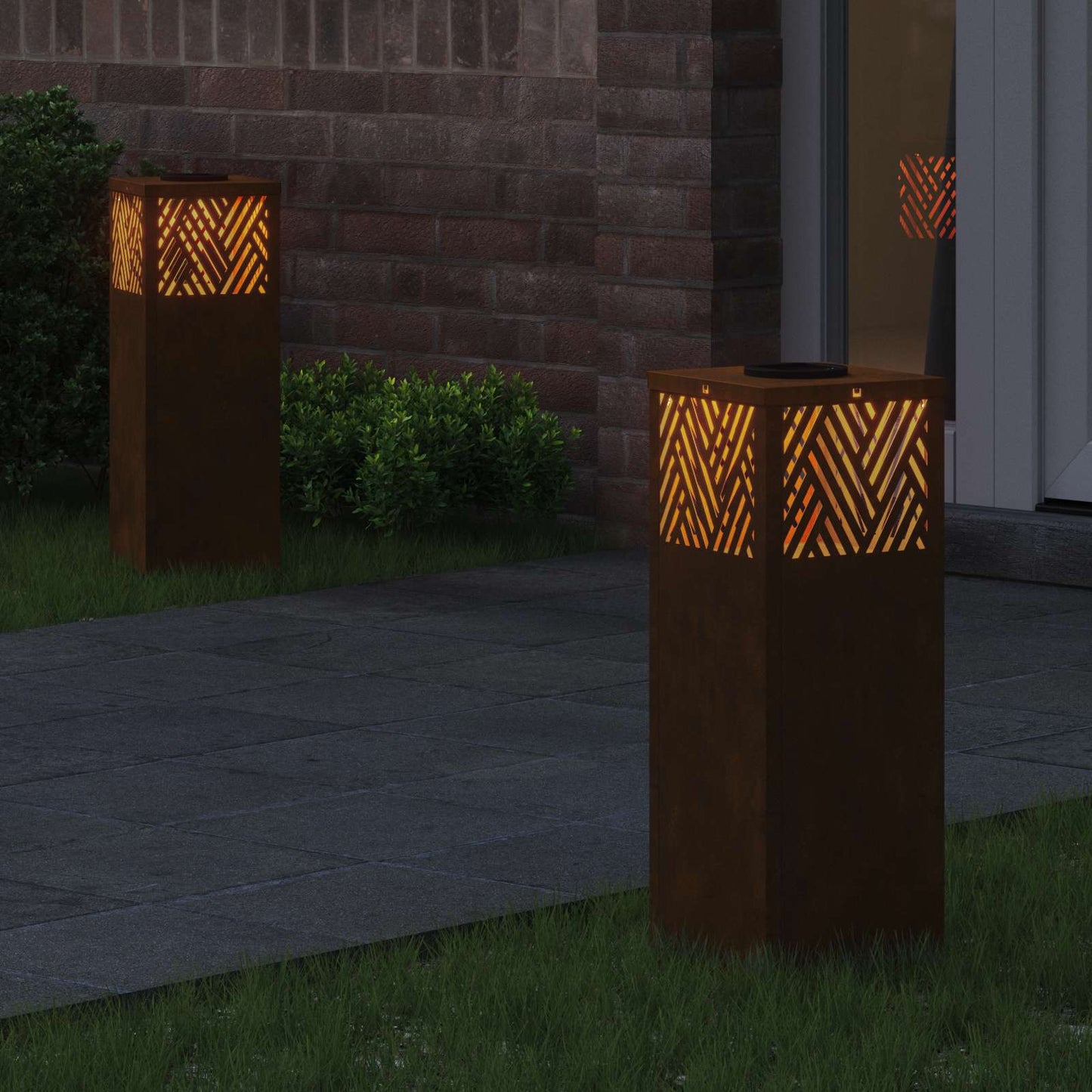 Faro LED solare per sentieri 2 pcs Bronzo