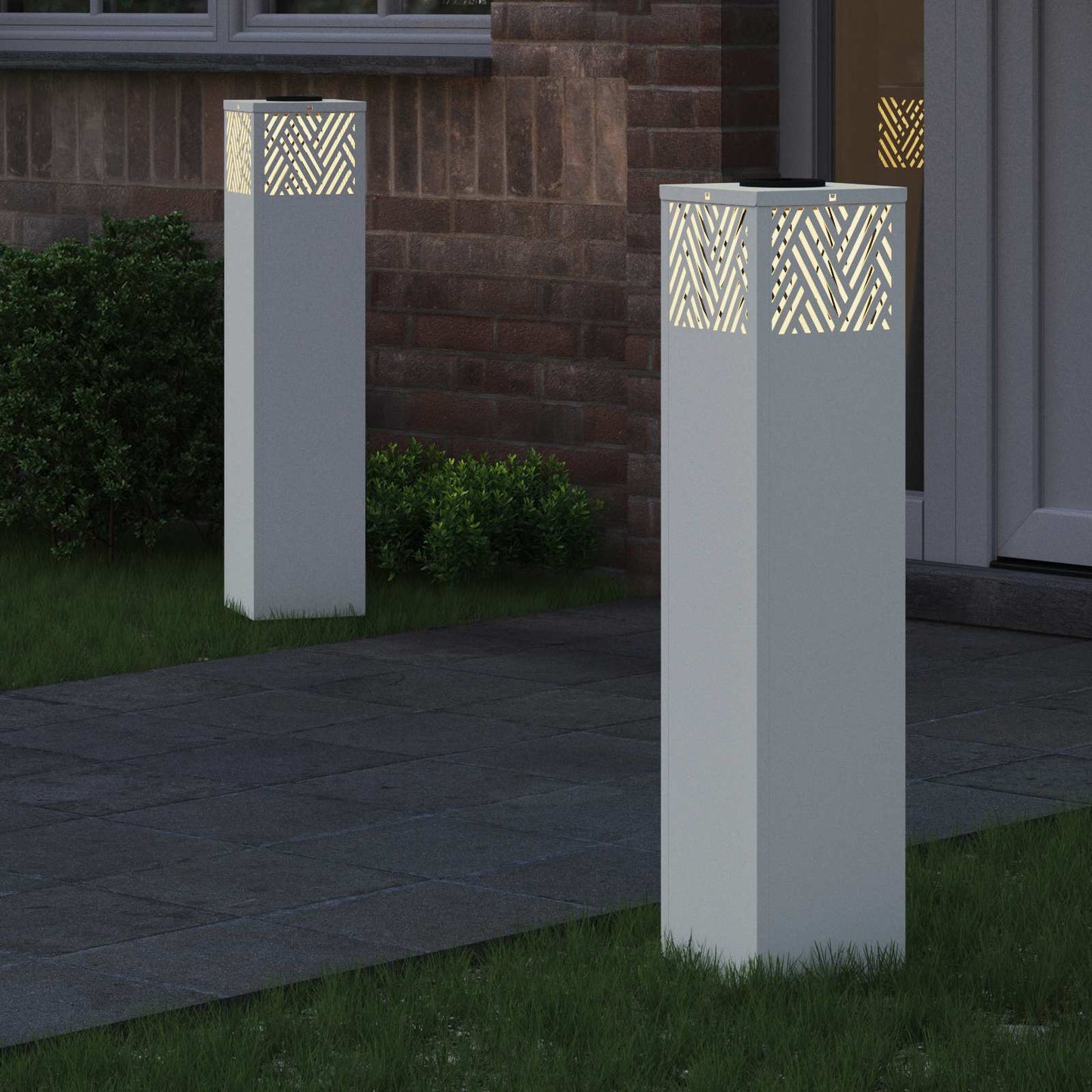 Faro LED solare per sentieri 2 pcs Bianco