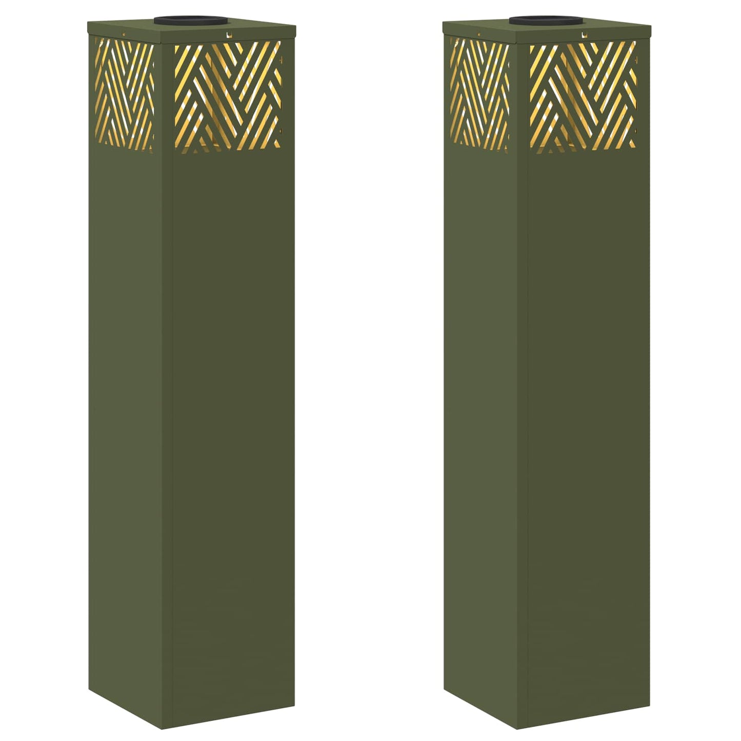 Faro LED solare per sentieri 2 pcs Verde oliva