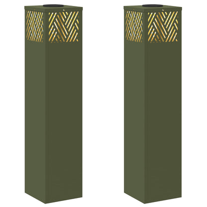 Faro LED solare per sentieri 2 pcs Verde oliva