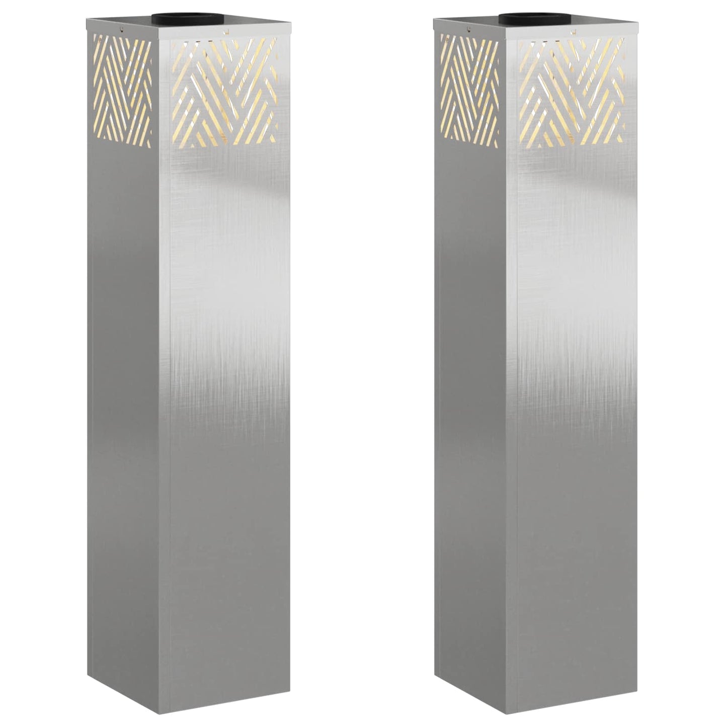 Faro LED solare per sentieri 2 pcs Argento Acciaio inossidabile