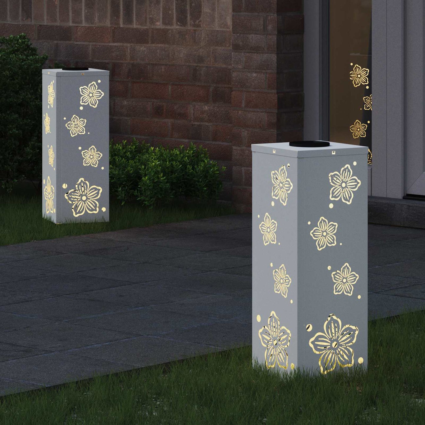 Faro LED solare per sentieri 2 pcs Bianco