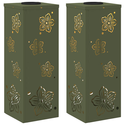 Faro LED solare per sentieri 2 pcs Verde oliva