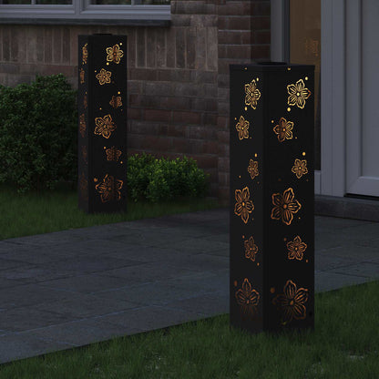 Faro LED solare per sentieri 2 pcs Nero