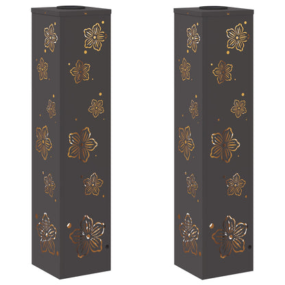 Faro LED solare per sentieri 2 pcs Nero