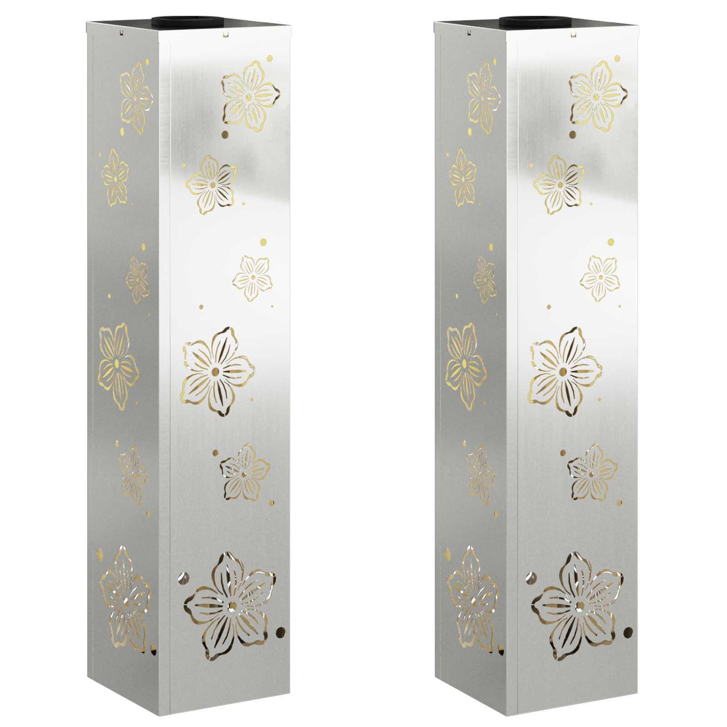 Faro LED solare per sentieri 2 pcs Zincato Zincato