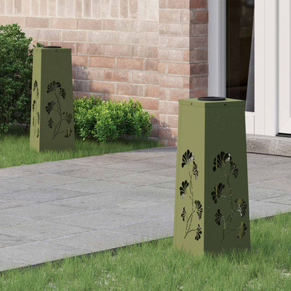 Faro LED solare per sentieri 2 pcs Verde oliva