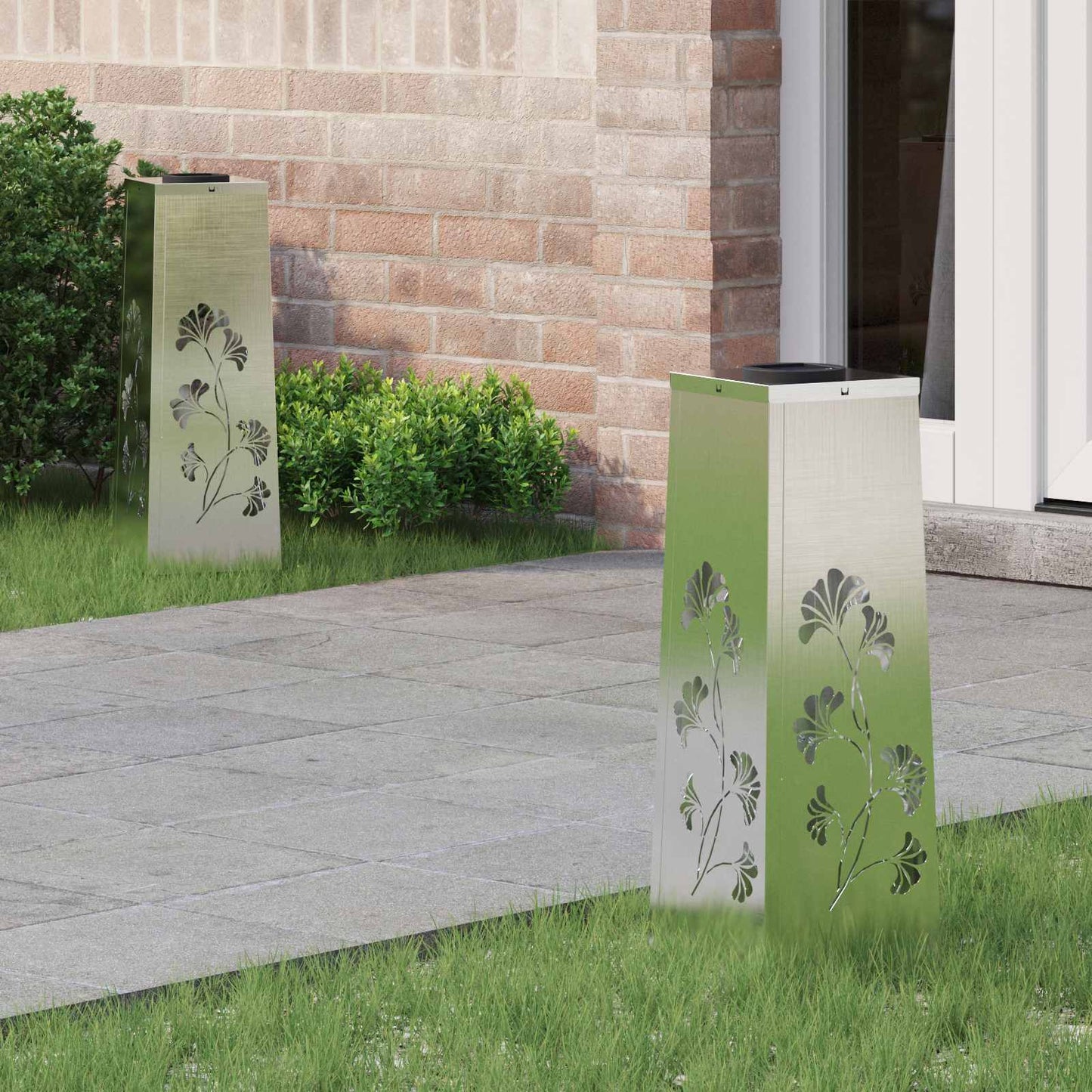 Faro LED solare per sentieri 2 pcs Acciaio inossidabile