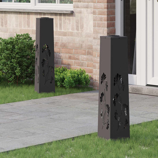 Faro LED solare per sentieri 2 pcs Nero - homemem39