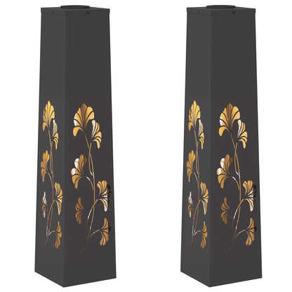 Faro LED solare per sentieri 2 pcs Nero