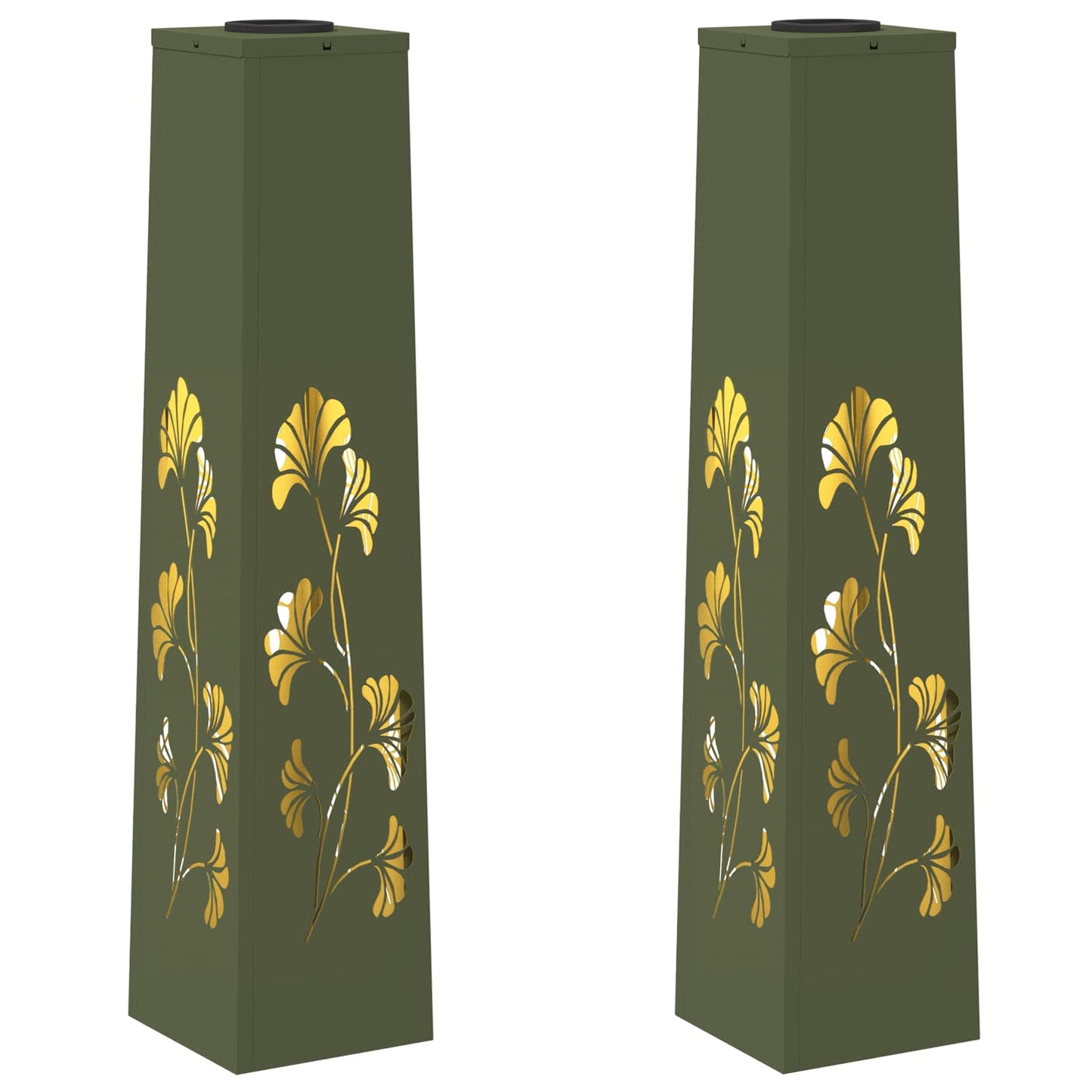 Faro LED solare per sentieri 2 pcs Verde oliva