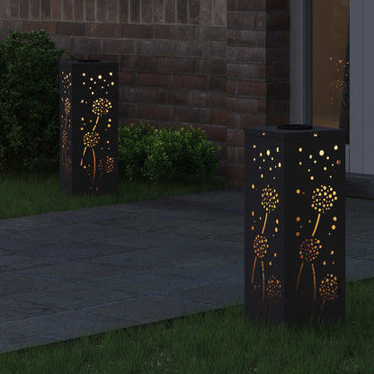 Faro LED solare per sentieri 2 pcs Nero