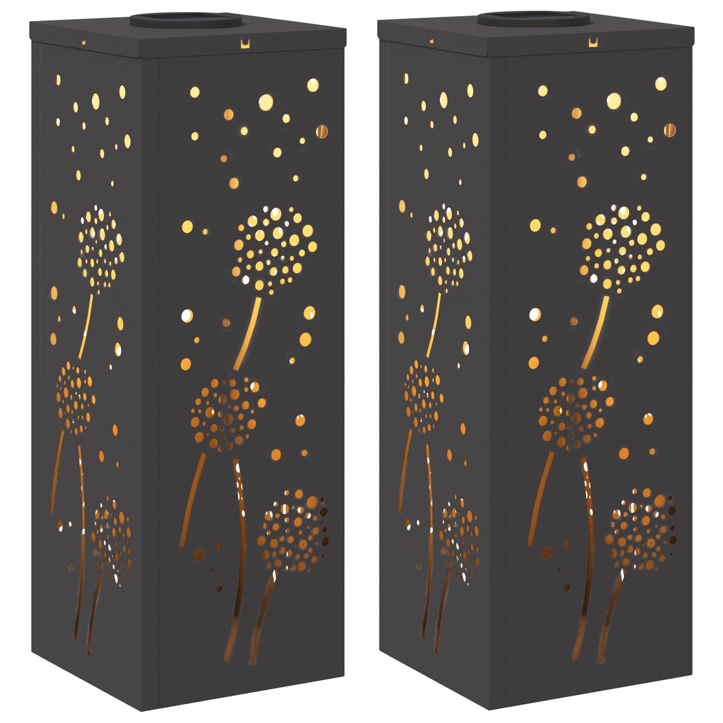 Faro LED solare per sentieri 2 pcs Nero