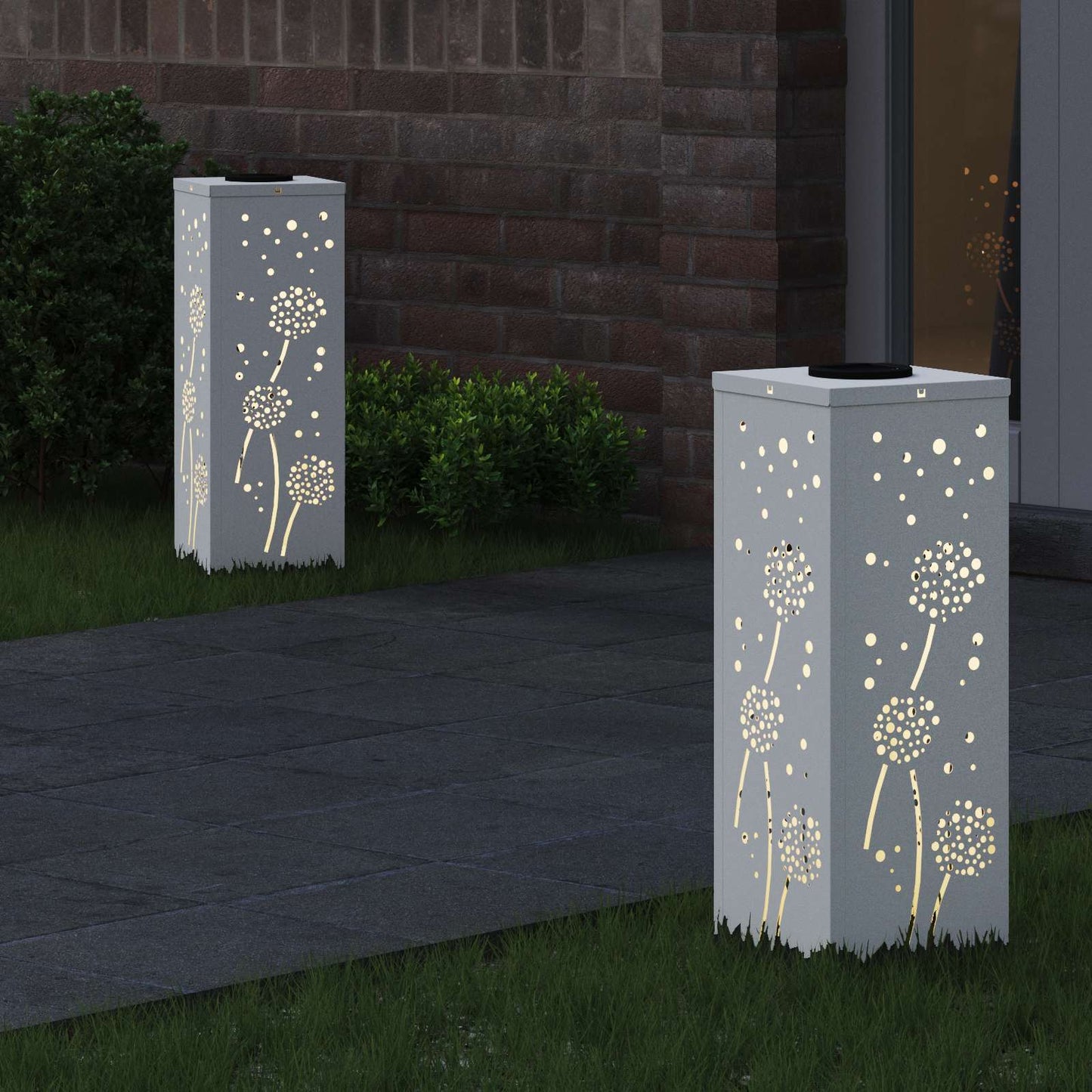 Faro LED solare per sentieri 2 pcs Bianco