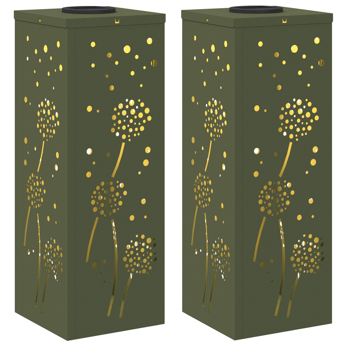 Faro LED solare per sentieri 2 pcs Verde oliva