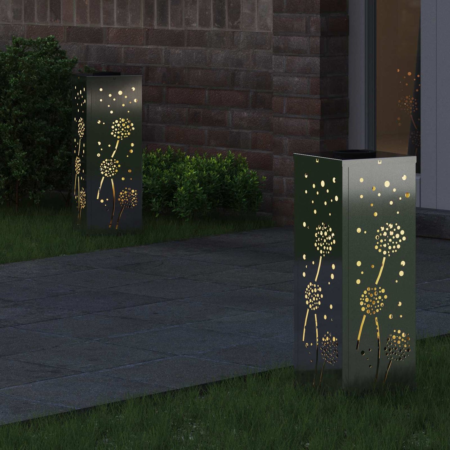 Faro LED solare per sentieri 2 pcs Zincato Zincato