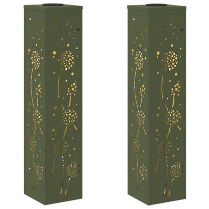 Faro LED solare per sentieri 2 pcs Verde oliva