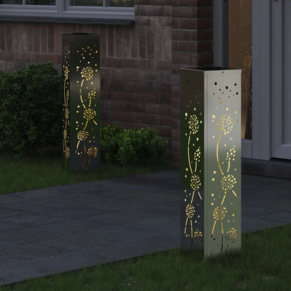 Faro LED solare per sentieri 2 pcs Zincato Zincato