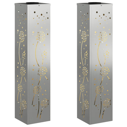 Faro LED solare per sentieri 2 pcs Zincato Zincato