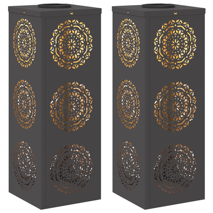 Faro LED solare per sentieri 2 pcs Nero