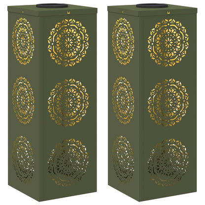 Faro LED solare per sentieri 2 pcs Verde oliva