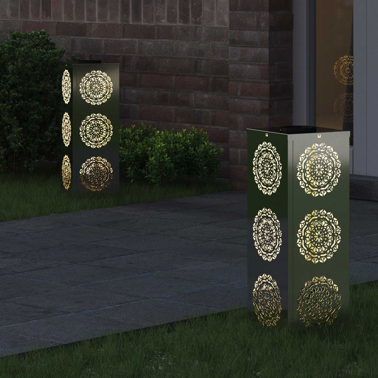 Faro LED solare per sentieri 2 pcs Zincato Zincato