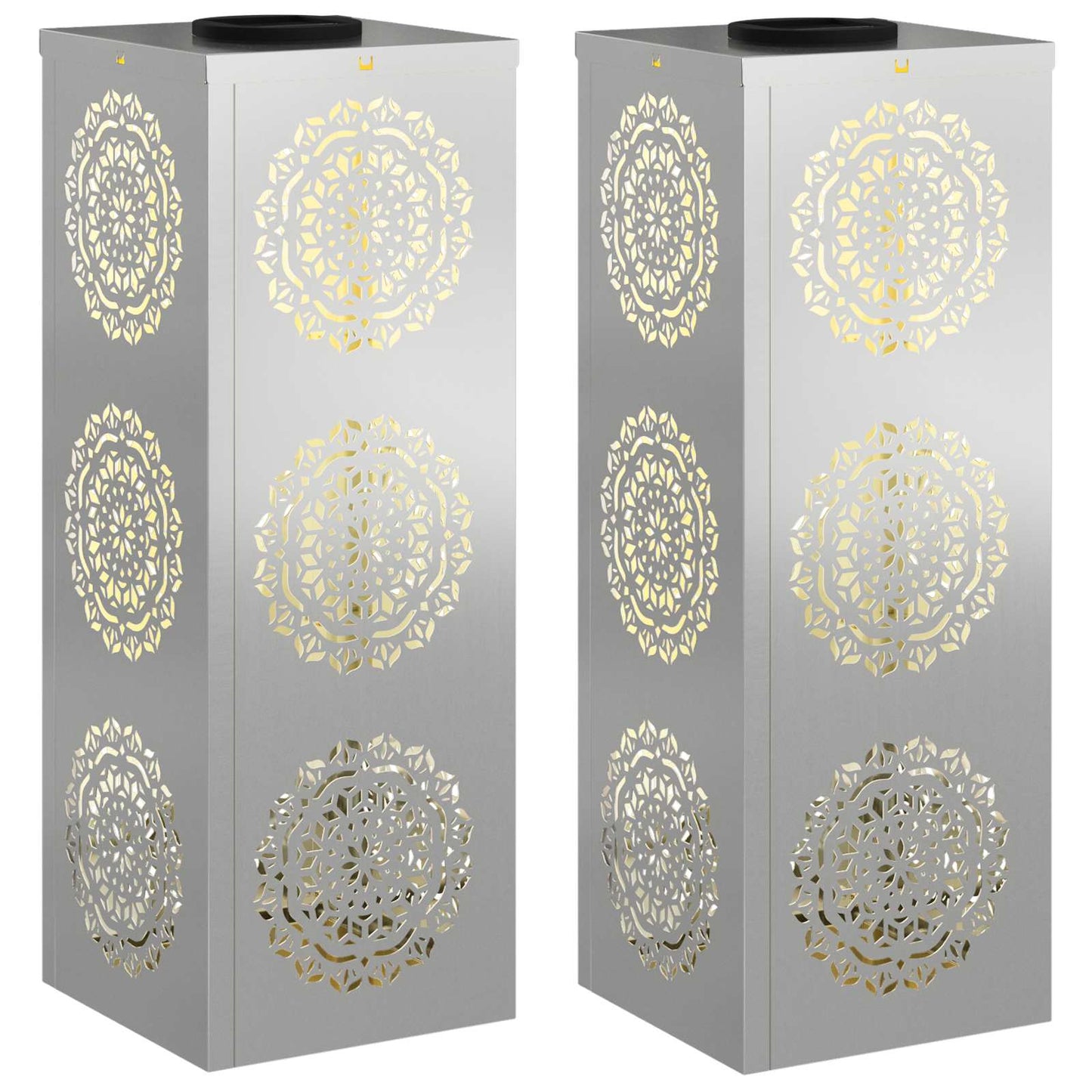 Faro LED solare per sentieri 2 pcs Zincato Zincato