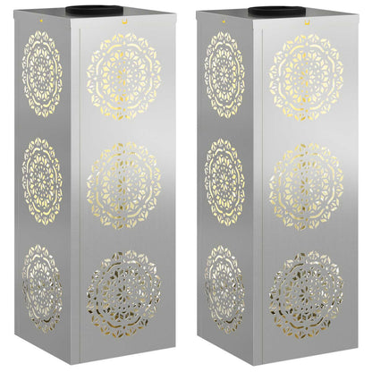 Faro LED solare per sentieri 2 pcs Zincato Zincato