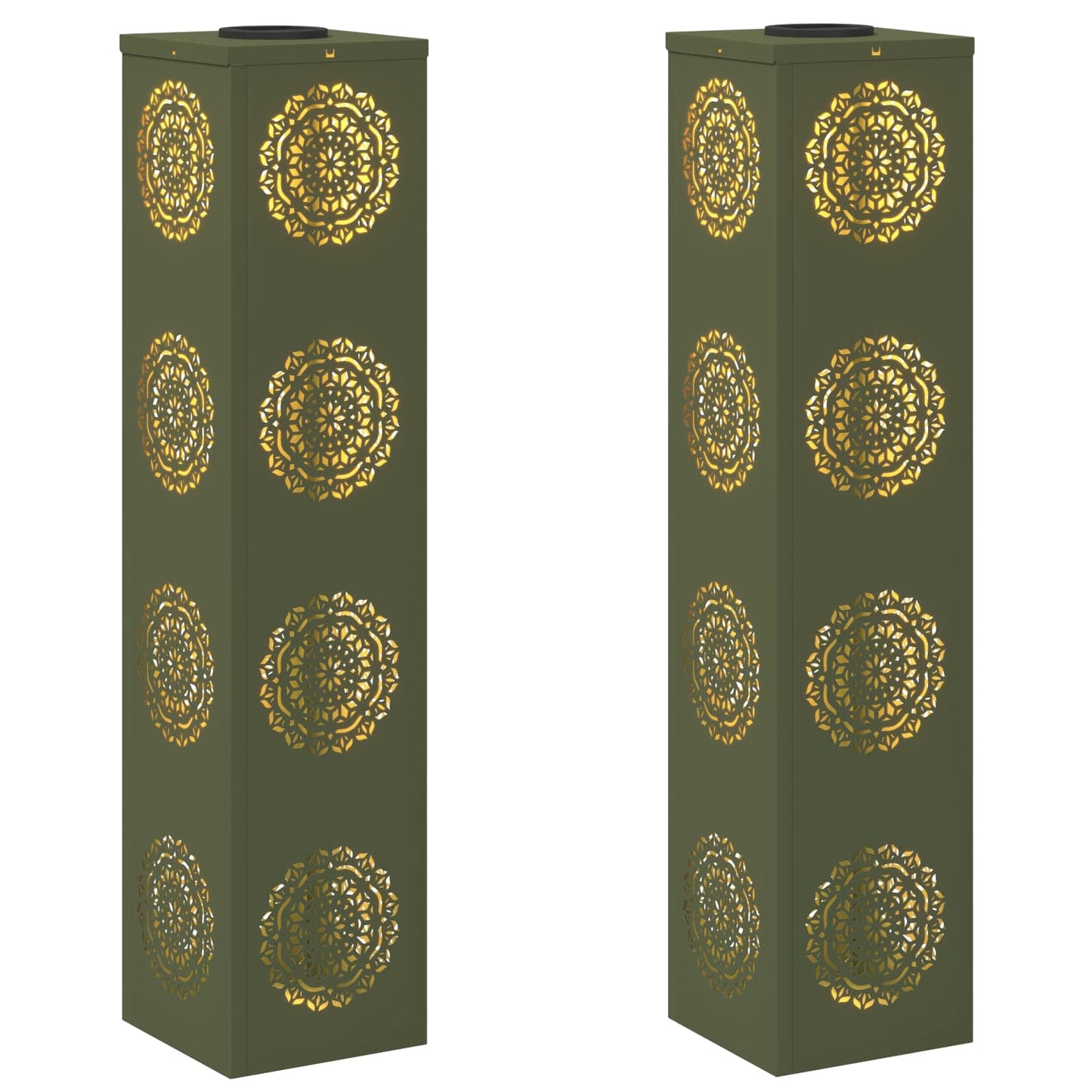 Faro LED solare per sentieri 2 pcs Verde oliva