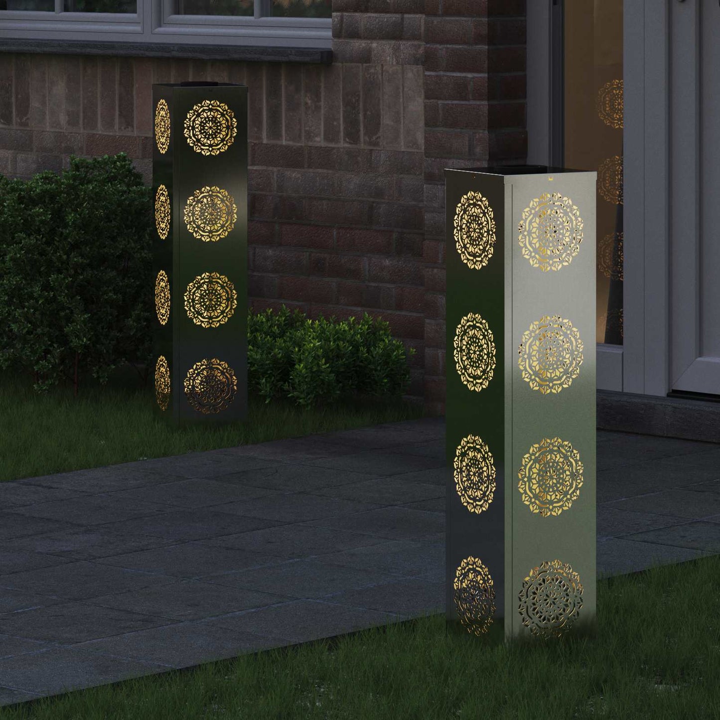 Faro LED solare per sentieri 2 pcs Zincato Zincato