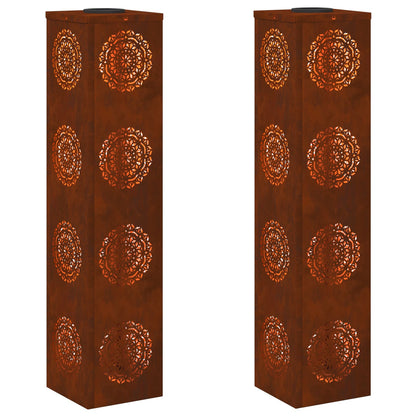 Faro LED solare per sentieri 2 pcs Acciaio Corten