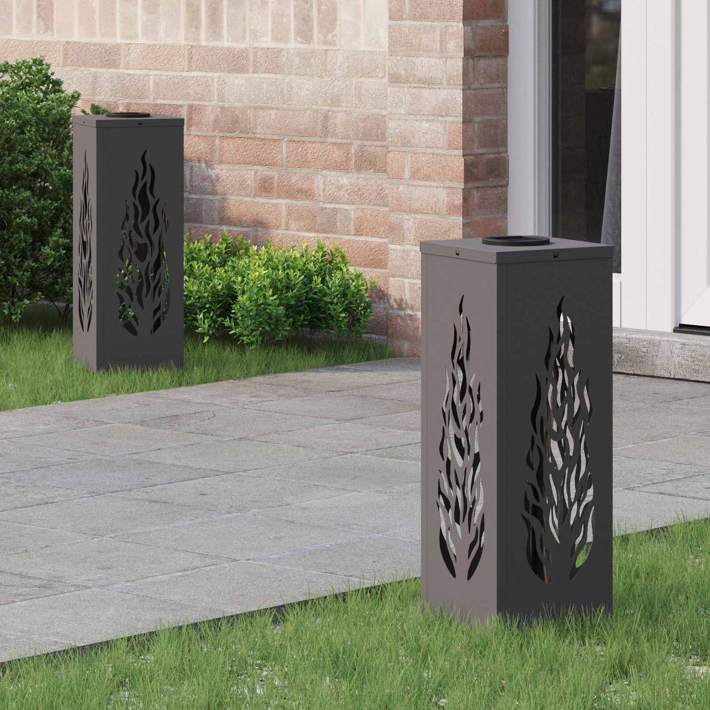 Faro LED solare per sentieri 2 pcs Nero