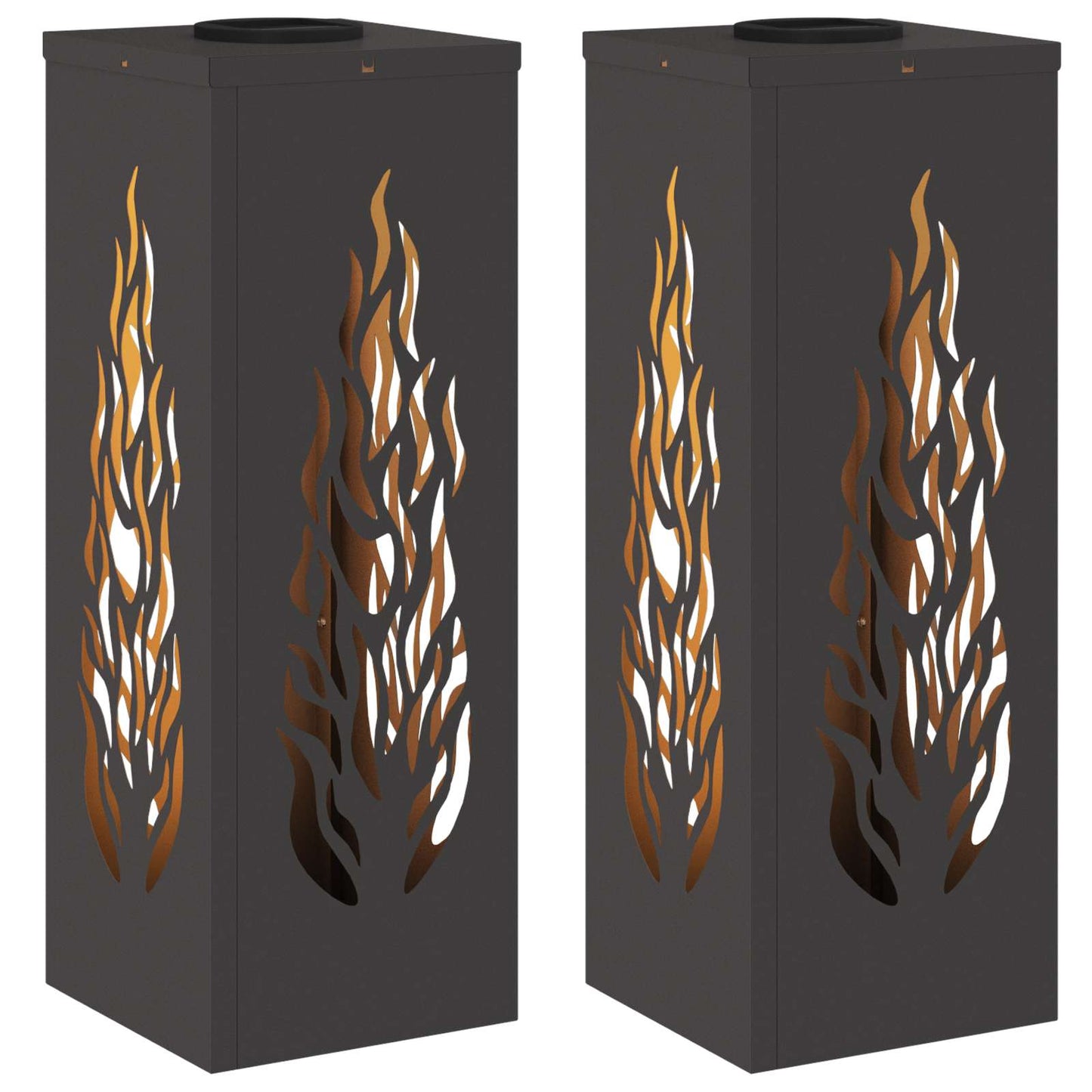 Faro LED solare per sentieri 2 pcs Nero