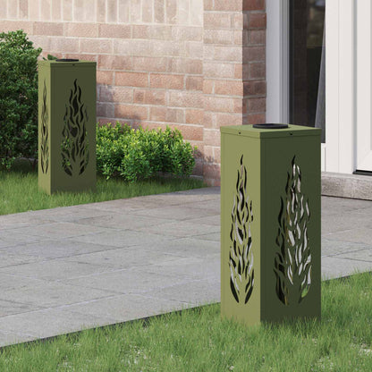 Faro LED solare per sentieri 2 pcs Verde oliva