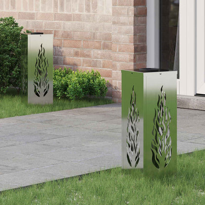 Faro LED solare per sentieri 2 pcs Zincato Zincato