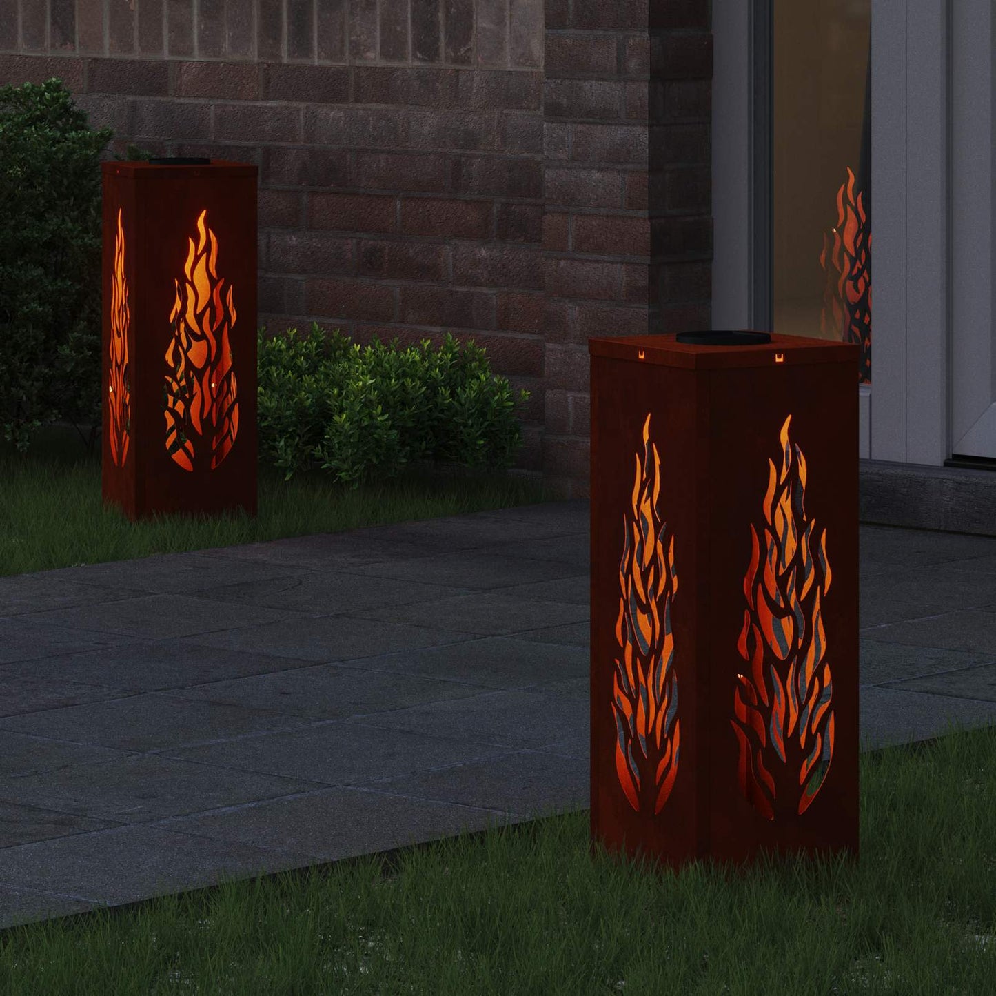 Faro LED solare per sentieri 2 pcs Bronzo