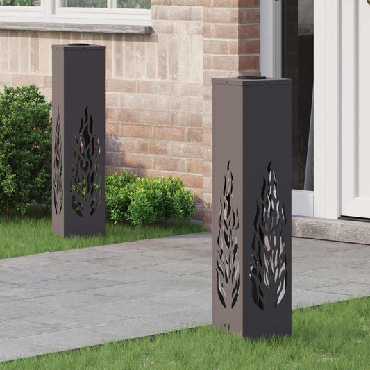 Faro LED solare per sentieri 2 pcs Nero