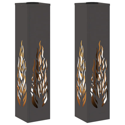 Faro LED solare per sentieri 2 pcs Nero