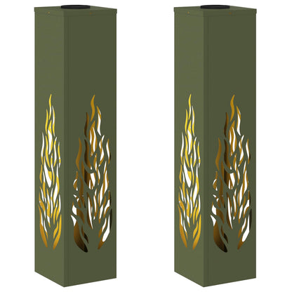 Faro LED solare per sentieri 2 pcs Verde oliva