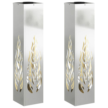 Faro LED solare per sentieri 2 pcs Zincato Zincato