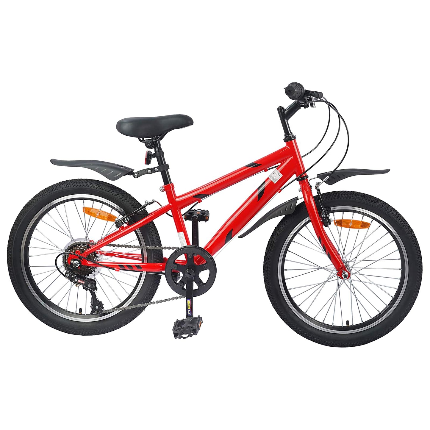 Bicicletta per Bambini 24 Pollici 6-Speed per 8-12 anni Rosso | homemem39
