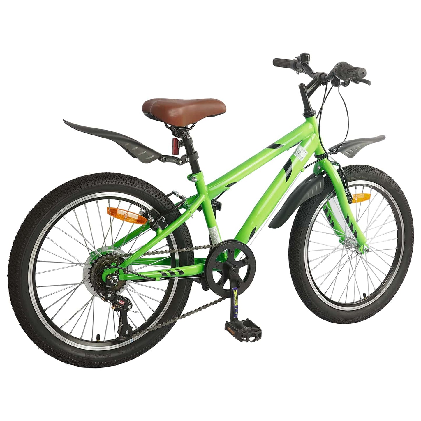 Bicicletta per Bambini 24 Pollici 6-Speed per 8-12 anni Verde